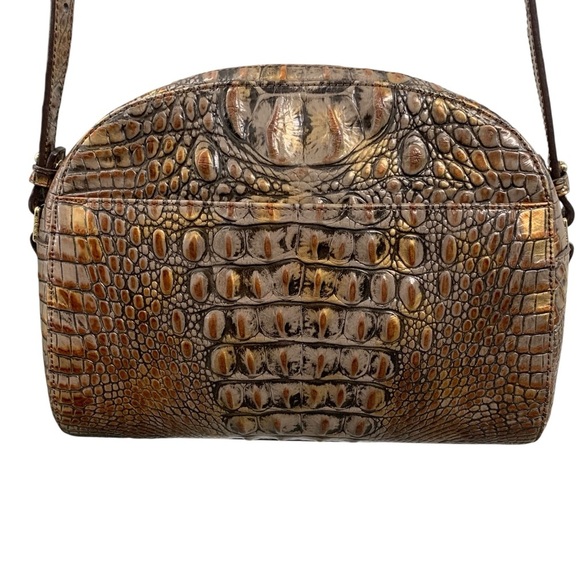 BRAHMIN Croc-Embossed Dome Crossbody Bag‎ – Adjustable Strap - Picture 2 of 9